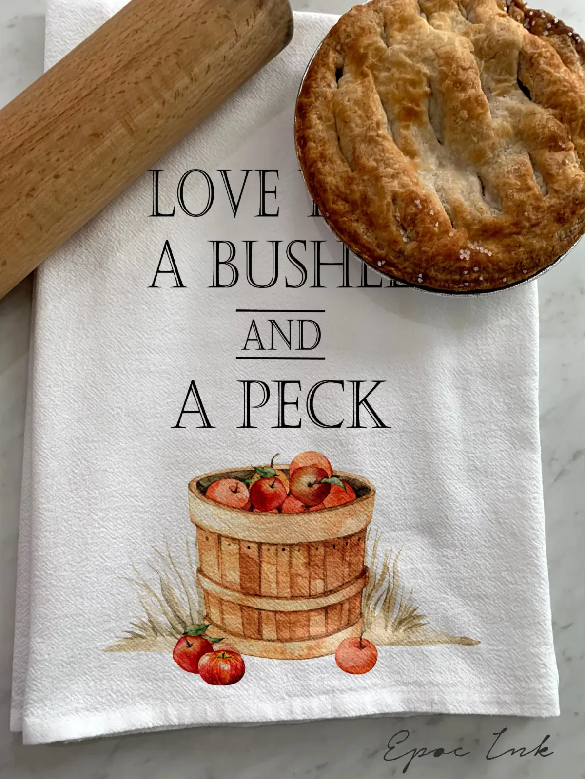 Apple Fall flour sack towel Bushel and a Peck