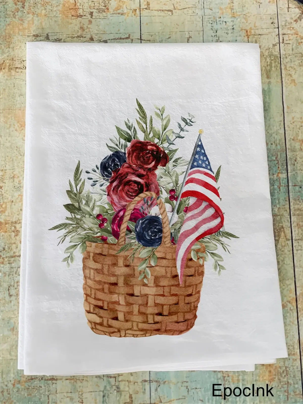Patriotic flour sack towel