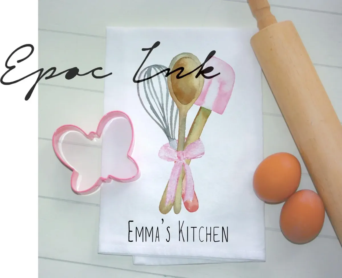 Personalized kid flour sack towel baking
